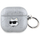 Mbulesë kufjesh Karl Lagerfeld Monogram Choupette Head për AirPods 4, me karabinë, ngjyrë argjendtë