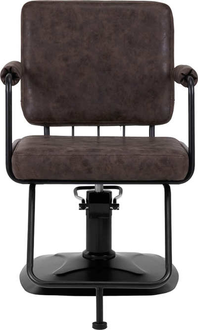 Karrige frizerie Gabbiano Katania Loft Old Leather, rregullim lartësie, e lëkurë, kafe e errët