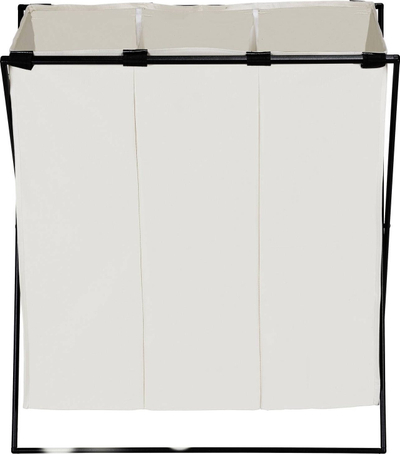 Shportë rrobash Wenko Laundry Collector Trio XL, 145L, me tre ndarje, bezhë