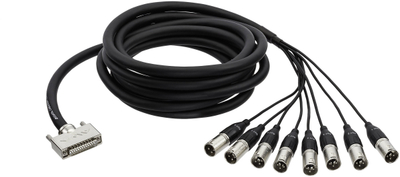 Kабел аудио Alva Audio Multi Core, 3m, D Sub25 машки во 8x XLR машки, црн