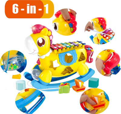 Lodër interaktive Woopie Kali, piano muzikore 8 në 1, sorter formash, shumëngjyrëshe