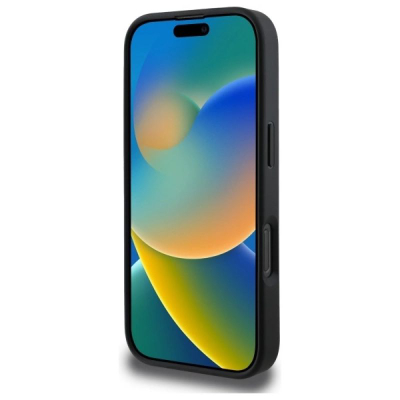 Kapotë telefoni Guess PU Grained Classic Logo, për iPhone 16 Pro Max, e zezë