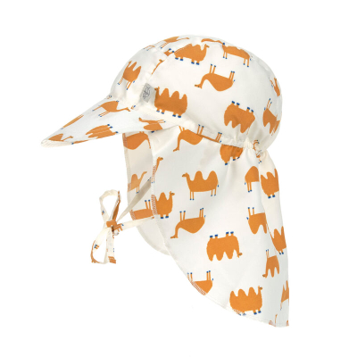 Kapele bebe Lässig Camel Nature, mbrojtje UV 80, 3–6 muaj, me deve, e bardhë