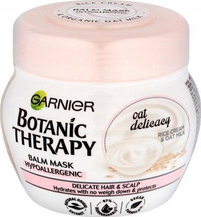 Maskë flokësh Garnier Botanic Therapy Oat Delicacy, hipoalergjike, për flokë dhe skalp të hollë e delikat, 300 ml
