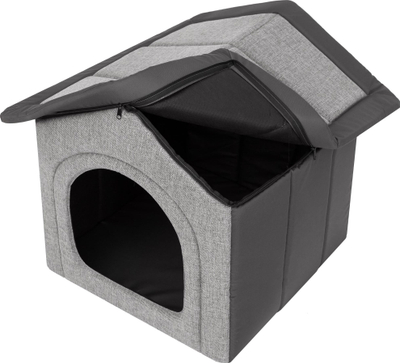 Strehë për qen Hobbydog R6 Kennel Inarii, 2 cm trashësi, çati e heqshme, gri e hapur me grafit