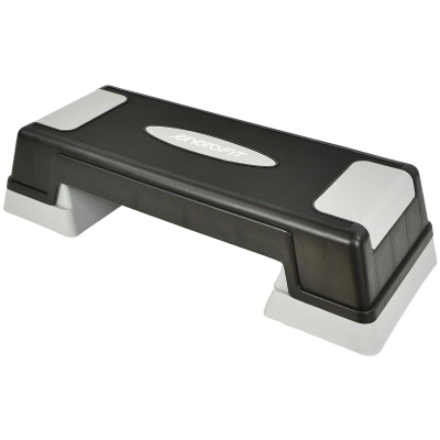 Platformë aerobie Eb Fit Step, 70 cm, lartësi e rregullueshme, gri e zezë