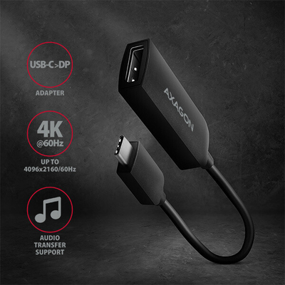 Kabllo AXAGON RVC-DP, USB-C - DisplayPort, 4K / 60Hz