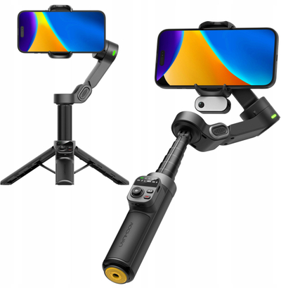 Stabilizues gimbal për telefon Aochuan Smart X3, ndjekje AI, dritë LED, i zi