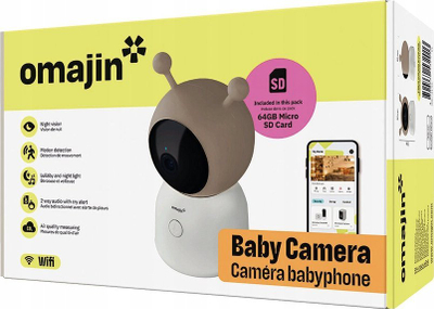 Kamerë për bebe OMAJIN by Netatmo Smart Baby Monitor, 2K HD, night vision, e bardhë