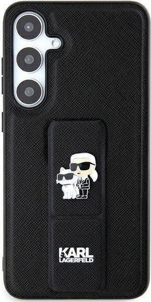 Kapak telefoni Karl Lagerfeld Saffiano Grip Stand, për Samsung Galaxy S24 Ultra, me stand, i zi