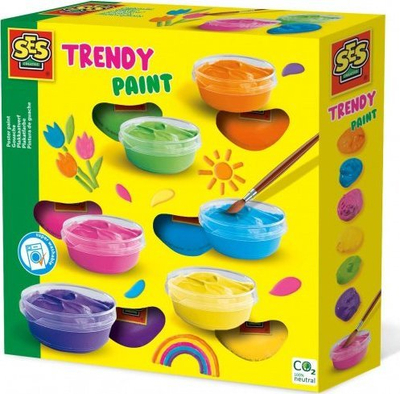 Set bojrash pllakati për kalamaj SES Creative Trendy, 6 ngjyra, multicolor