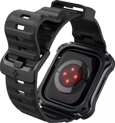 Rrip mbrojtës Spigen Tough Armor Pro për Apple Watch 7 8 45mm, metal, i zi
