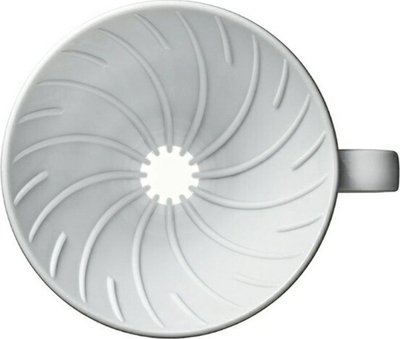 Dripper kafeje Hario V60 01, plastik, 1–2 filxhan, i bardhë
