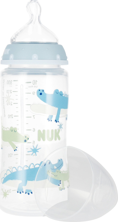 Biberon NUK First Choice Plus, 300ml, tregues temperature, blu