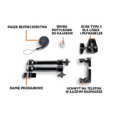 Mbajtëse telefoni Deeper Smartphone Mount për kajak edhe varkë, alumini, e zezë