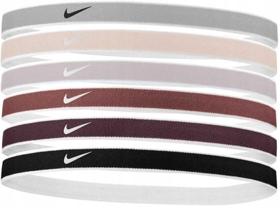 Shirita sportive Nike Swoosh për në kokë, set me 6 copë, najlon elastan, shumëngjyrëshe