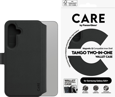 Këllëf flip CARE by PanzerGlass Tango, dy në një, poliuretan i ricikluar, i zi