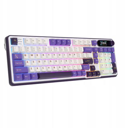 Бежична тастатура Royal Kludge RK S98, механичка 75%, RGB, бело виолетова