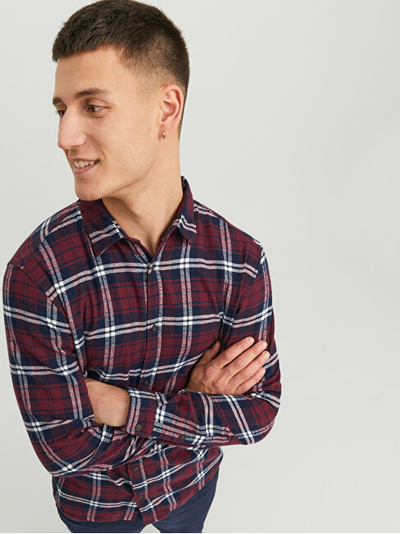 Këmishë Jack&Jones JJPLAIN Slim Fit 12237039 Port Royale