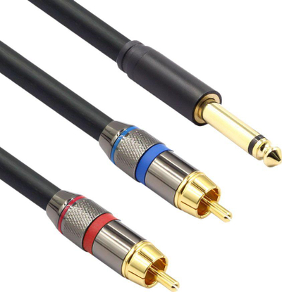 Kabllo Mozos Jack 6.3mm - RCA (Cinch) x 2 3m (MCABLE-2JT2R)