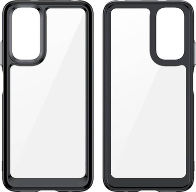 Mbrojtëse telefoni Xiaomi Redmi Note 11 Outer Space, hibride TPU PC, transparente, me kornizë rozë