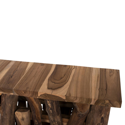 Konzolë teak natyral 100×35×75 cm (FB99336)