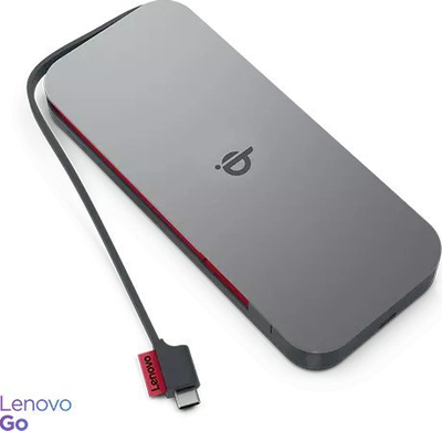 Power bank Lenovo Go, 10000mAh, karikim wireless Qi, gri
