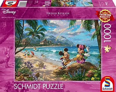 Puzzle Schmidt Spiele Thomas Kinkade Disney Mickey and Minnie in Hawaii, 1000 copa, shumëngjyrësh