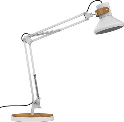 Llampë tavoline UNILUX BAYA BAMBOO LED, me kapëse, e bardhë bambu