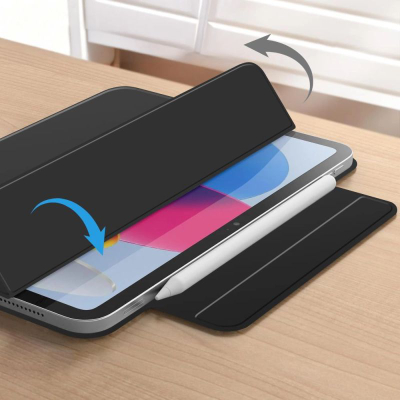 Футрола за таблет Tech-Protect SmartCase за iPad 10.9" 2022, магнетна, со држач, црна