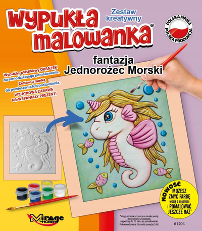 Set pikturimi 3D Fantasy Sea Unicorn Mirage Hobby, figurë plastike, bojëra uji, shumëngjyrëshe