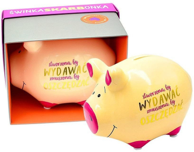 Qyp kursimi Kukartka Piggy Bank Created To Spend SKM-006, 13 x 10 x 10 cm, për zbukurim