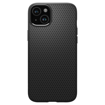 Mbrojtëse telefoni Spigen Liquid Air për iPhone 15 Plus 6.7", TPU, përfundim mat, e zezë