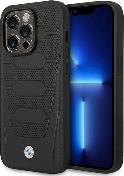 Mbajtëse telefoni BMW BMHMP14L22RPSK për iPhone 14 Pro, MagSafe, stil Leather Seats, e zezë