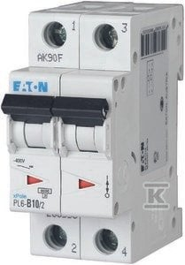 Siguresë automatike Eaton PL6-D10/2, 2P, 10A, 6kA, gri