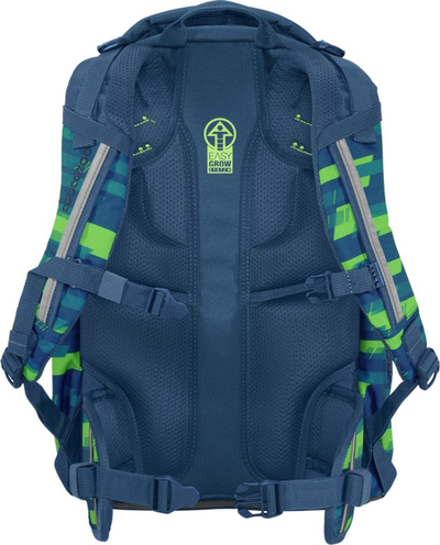 Çantë shpine për shkollë Coocazoo JobJobber 2, me shpinore ergonomike, rripa gjoksi edhe beli, blu jeshile