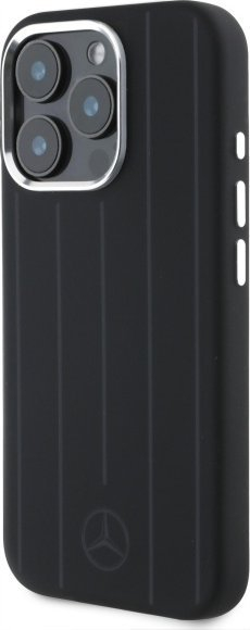 Mbulesë telefoni Mercedes për iPhone 16 Pro 6.3", silikon, MagSafe, me vija vertikale