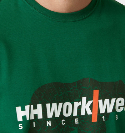 Bluzë Helly Hansen Workwear me logo, pambuk organik, madhësia 2XL, e gjelbër