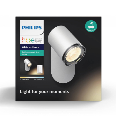 Spot tavani për banjo Philips Hue White Ambiance Adore, 1 llampë LED, i bardhë