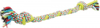 Lodër litar për qen Trixie Rope, pambuk dhe TPR, 50 cm, shumëngjyrëshe