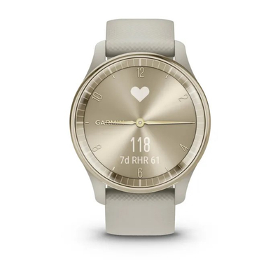 Orë sportive Garmin Vivomove Trend, hibride, NFC, Cream Gold