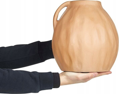 Vazo terrakote për zbukurim, 27 cm, punim dore, bezhë
