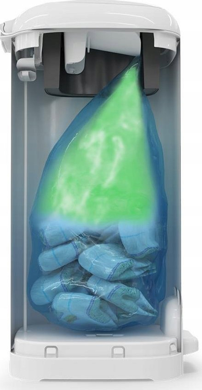 Koshi për pelena Diaper Genie Select Odor Lock, çelik inoksi, kapacitet i madh, jeshil