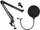 Mbajtëse tavoline për mikrofon Massa SB4235 me pop filter PS1, metal, e zezë