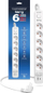 Множинска приклучница Triton KERG, 6 излези, USB A и USB C, 16A, 3 m, бела