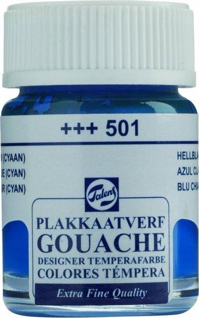 Bojë guashi Talens Gouache 501, 16ml, ekstra fine, cyan blu