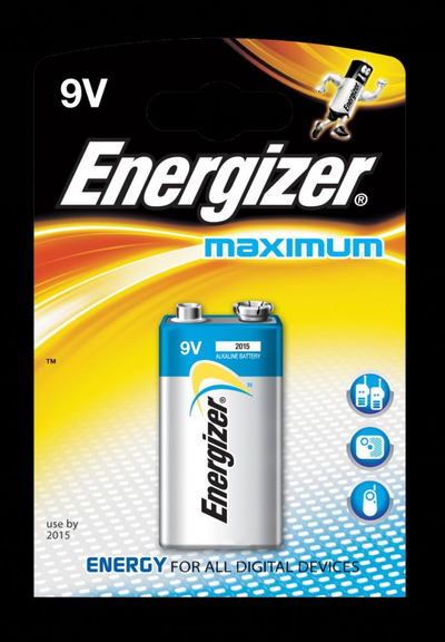 Bateri alkaline Energizer Maximum, 9V, 1 copë, ngjyrë argjendi