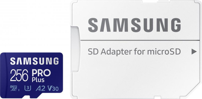 Kartë memorie Samsung PRO Plus 2021 (MB-MD256KA/BE), MicroSDXC, 256 GB, Klasa 10 UHS-I/U3 A2 V30