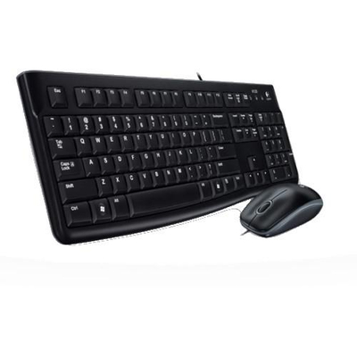 Set tastierë dhe maus Logitech MK120, me kabllo USB, plug and play, i zi