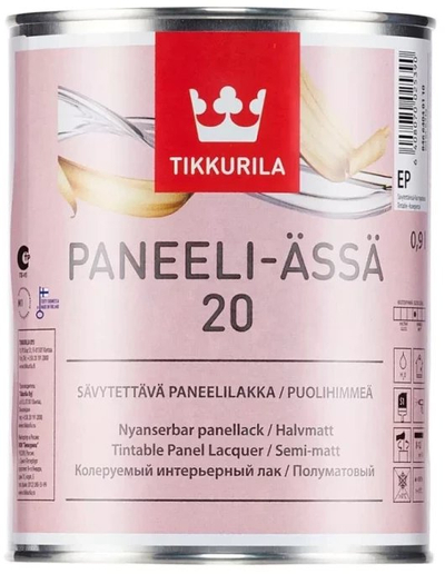 Llak druri Tikkurila PANEELI-ÄSSÄ 20 EP, 0.9L, gjysmë i mat